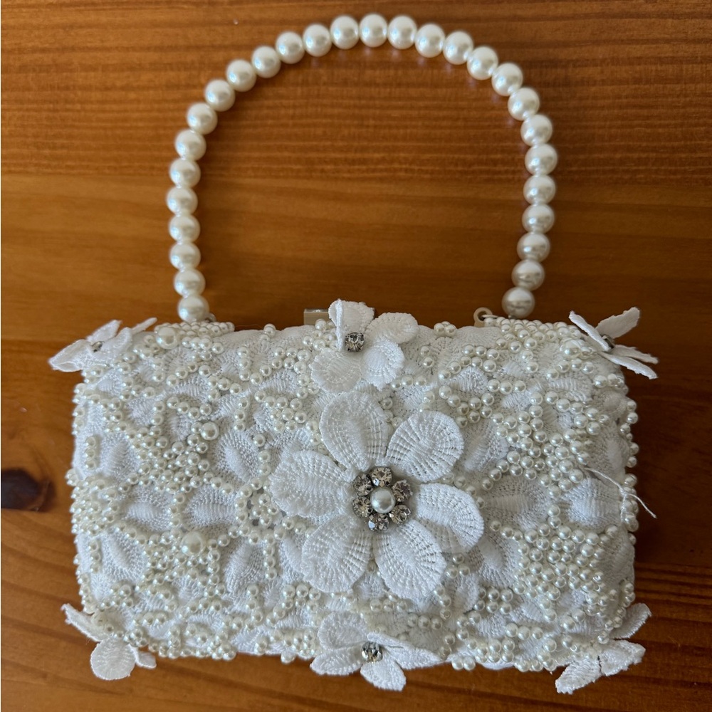 White Pink Lily Clutch